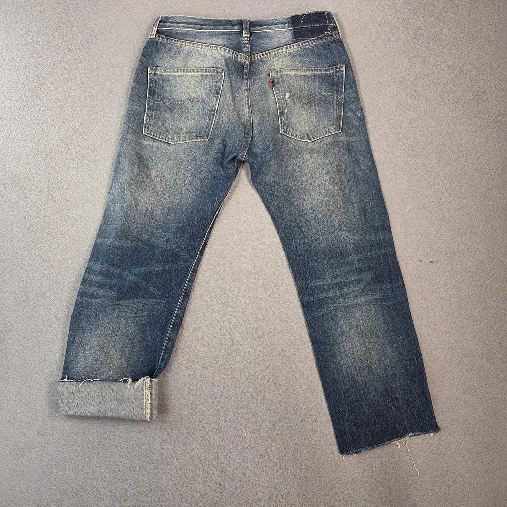 Levis 501 Jeans Mens Selvedge Thrashed‎ Destroyed Raw Hem Fits 27x25